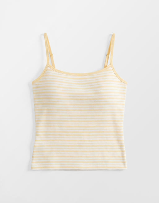 Abercrombie & Fitch 90s cami with built in bra in yellow stripe, 5 of 8