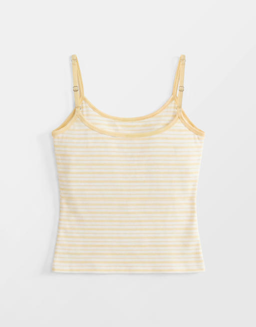 Abercrombie & Fitch 90s cami with built in bra in yellow stripe, 6 of 8