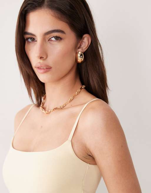 Abercrombie & Fitch 90s cami with built in bra in yellow | ASOS