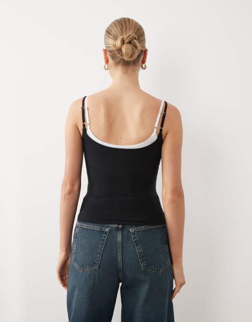 Abercrombie & Fitch 90s double-layer cami with built-in bra in