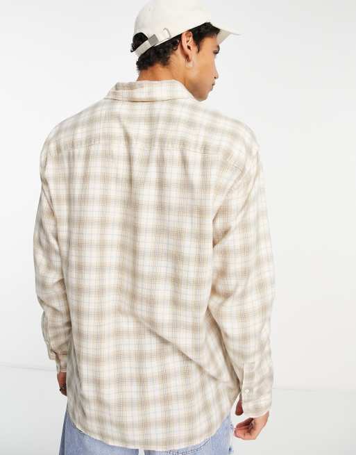 Abercrombie & Fitch 90s preppy check oversized shirt in yellow, 2 of 4