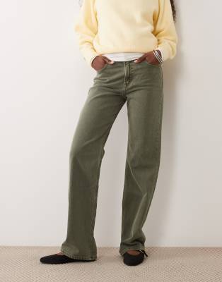 Abercrombie & Fitch 90s Relaxed Straight Leg Jeans In Green