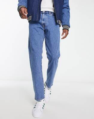 Abercrombie & Fitch 90's straight fit no dry jeans in mid wash | ASOS