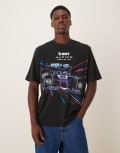 [Abercrombie & Fitch] Abercrombie & Fitch Alpine motif front print t-shirt in black M BLACK