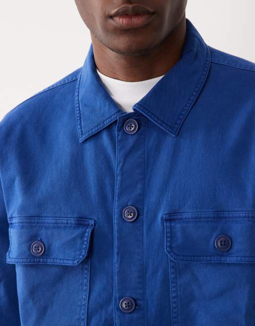 Abercrombie & Fitch - Arbejdstøj - Blå overskjorte i denim, 3 af 5