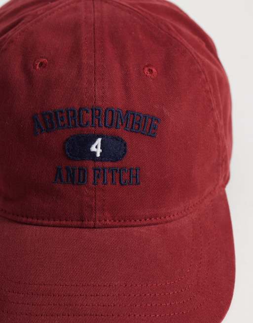 Abercrombie & Fitch - Archive - Gorra rojo oscuro lavado con logo, 3 de 3
