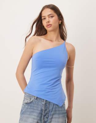 Abercrombie & Fitch - Asymmetrisches Oberteil in Blau mit One-Shoulder-Träger