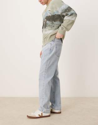 Abercrombie & Fitch Athletic Fit Straight Leg Jeans In Blue