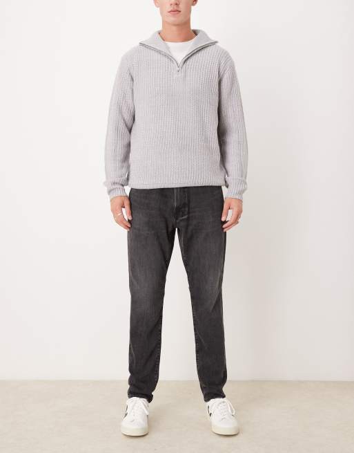Abercrombie & Fitch - Athletic - Forvaskede sorte slim-jeans