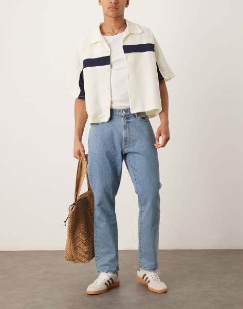 Abercrombie & Fitch – Athletic – Jeans mit geradem Bein in mittelblauer Waschung - view 1