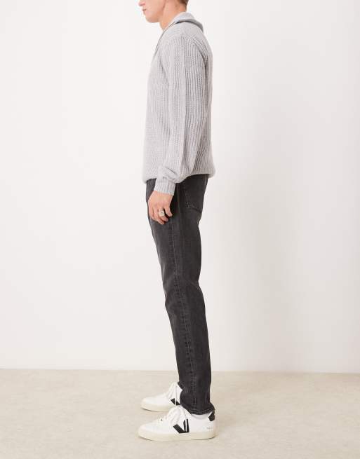 Abercrombie & Fitch athletic slim fit jeans in washed black, 3 of 5