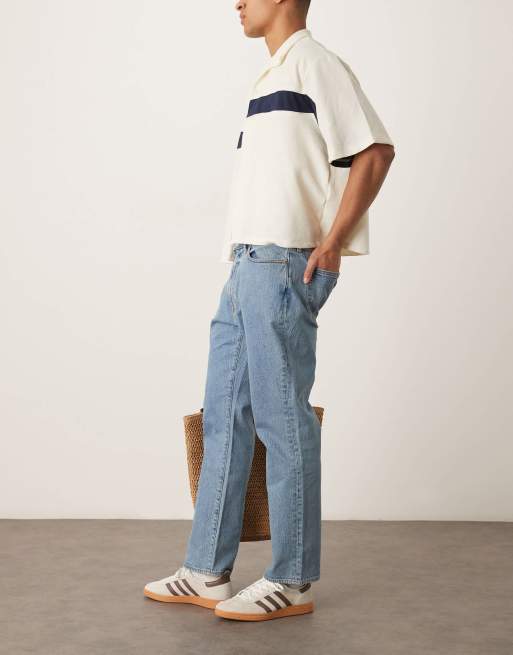 Abercrombie & Fitch athletic straight leg jean in medium blue wash, 2 of 5