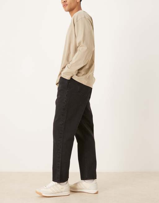 Abercrombie & Fitch athletic stretch loose fit jeans in black, 3 of 5