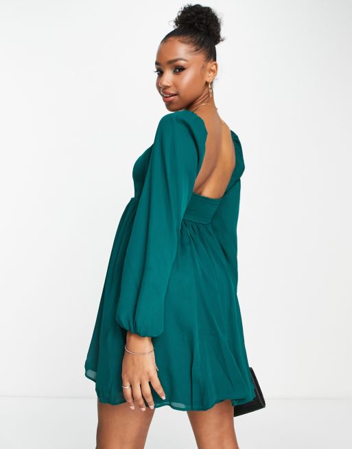 Abercrombie & Fitch SHIRTDRESS - Shirt dress - dark green - Zalando.de