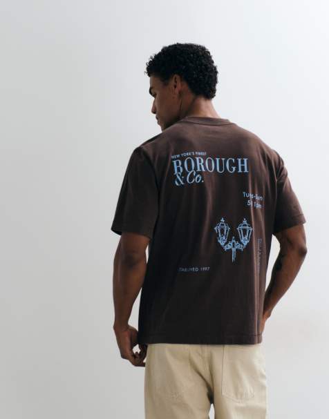 Abercrombie & Fitch back graphic heavyweight t-shirt in brown - view 1