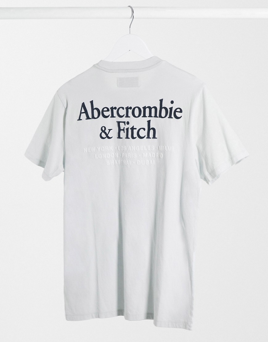 Abercrombie & Fitch back logo print t-shirt in light blue