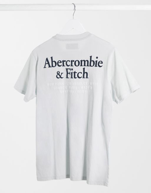 Abercrombie & Fitch back logo print tshirt in light blue ASOS