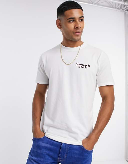 Abercrombie Fitch back logo print t shirt in white