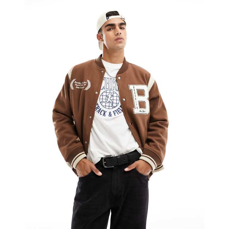 Tan 2025 varsity jacket