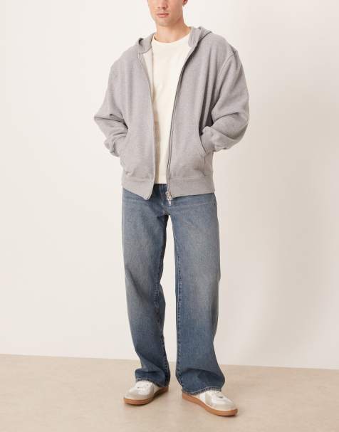 Abercrombie & Fitch baggy 5 pocket jeans in grey - view 1