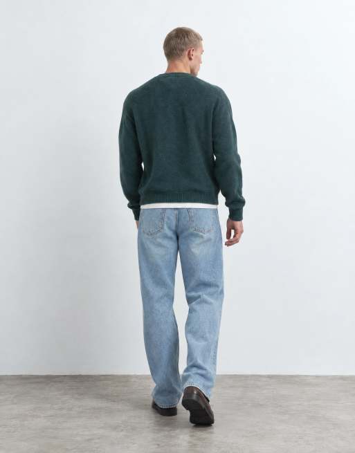 Abercrombie & Fitch - Baggy blå jeans med grøn toning, 10 af 10
