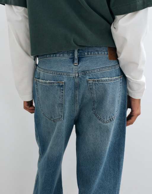 Abercrombie & Fitch - Baggy blå jeans med grøn toning, 5 af 10