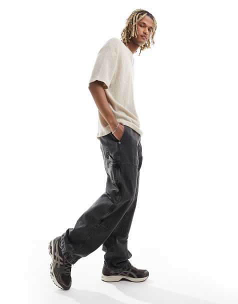 Abercrombie & Fitch baggy carpenter jeans in black - view 1