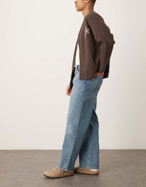 Abercrombie & Fitch baggy carpenter jeans in light blue wash, 3 of 5