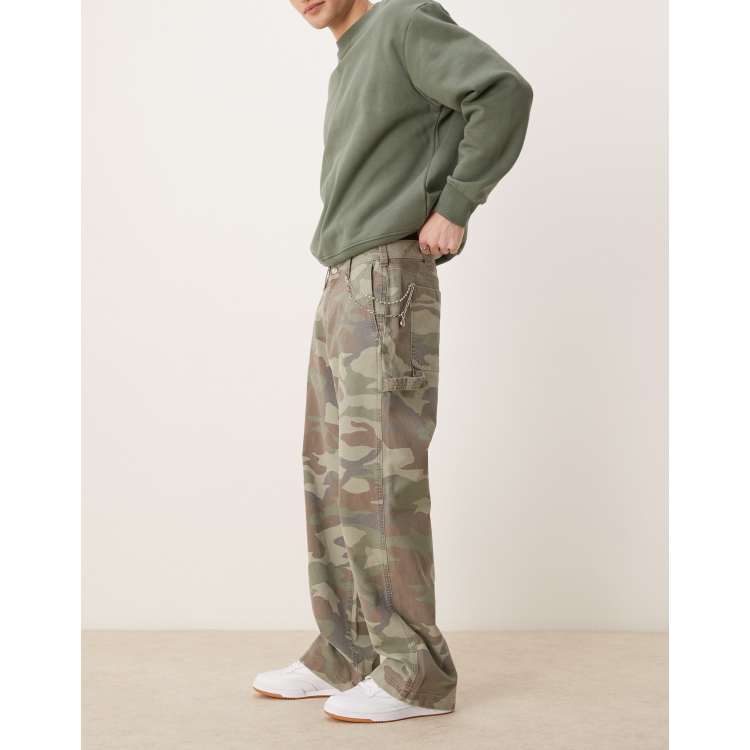 Abercrombie & Fitch baggy carpenter pants in camo print | ASOS