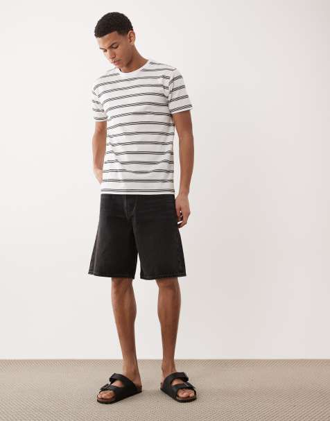 Abercrombie & Fitch baggy denim shorts in black wash - view 1