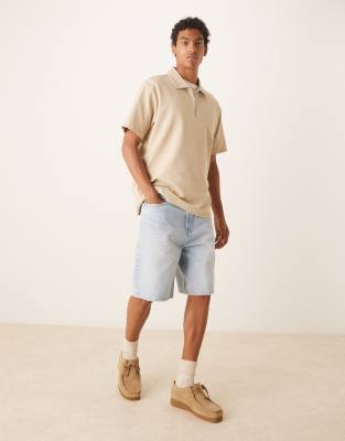Abercrombie & Fitch Baggy Denim Shorts In Blue