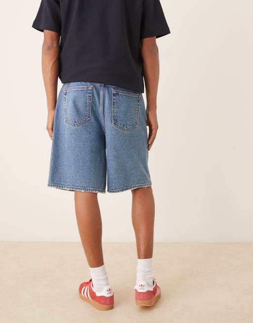 Abercrombie & Fitch baggy denim shorts in medium blue wash | ASOS
