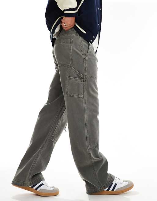 Distressed Carpenter Jeans in White Distressed Carpenter Jeans in White