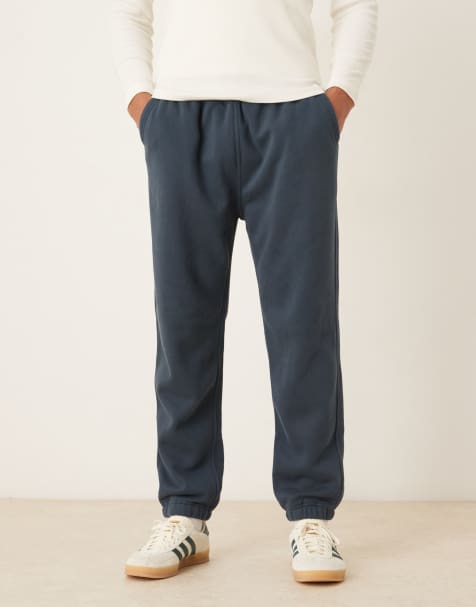 Abercrombie & Fitch baggy essential cuffed hem trackies in navy - view 1