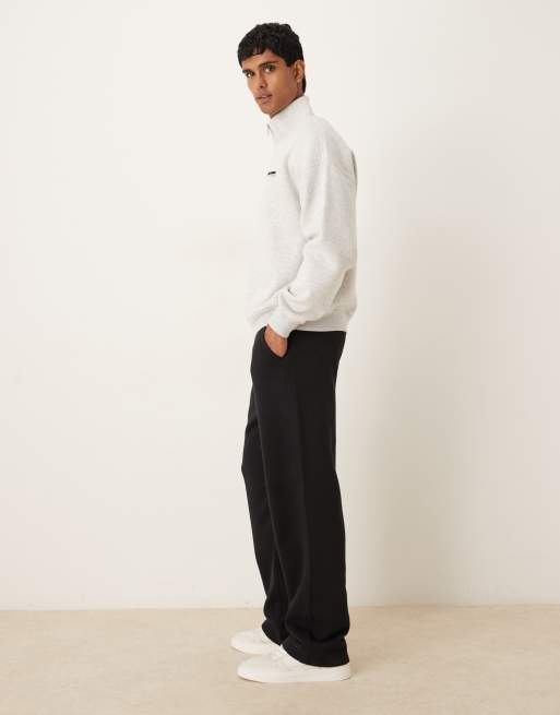Abercrombie & Fitch baggy essential open hem joggers in black, 3 of 5