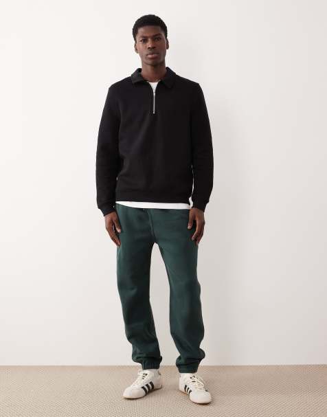 Abercrombie & Fitch baggy essential open hem joggers in green - view 1