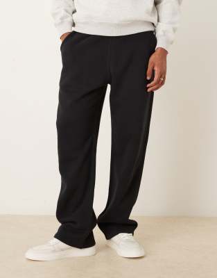Abercrombie & Fitch Baggy Essential Open Hem Sweatpants In Black