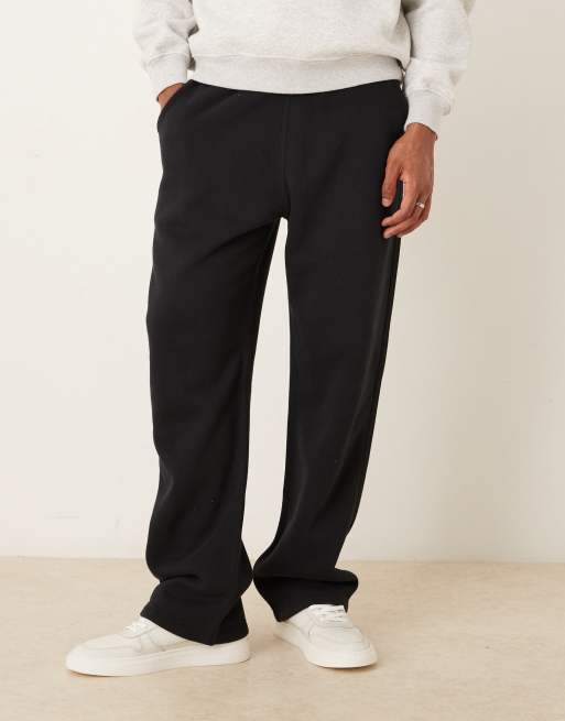 Abercrombie & Fitch baggy essential open hem sweatpants in black, 2 of 5