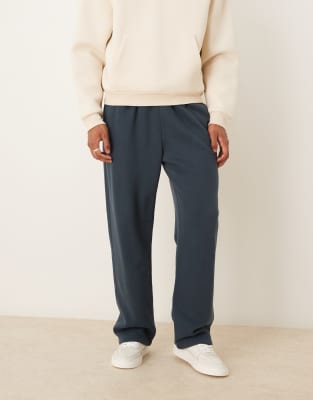 Abercrombie & Fitch Baggy Essential Open Hem Sweatpants In Blue