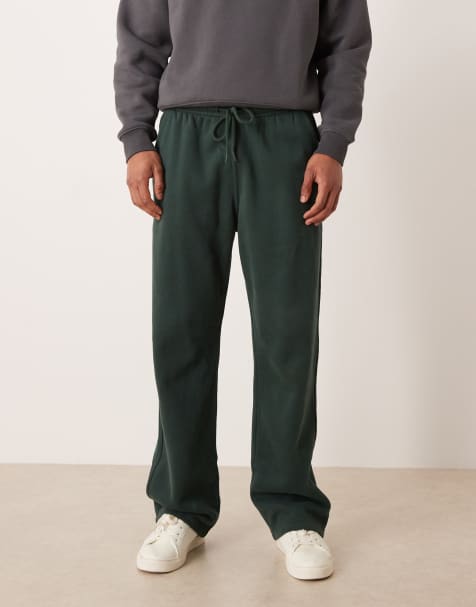 Abercrombie & Fitch baggy essential open hem trackies in green - view 1