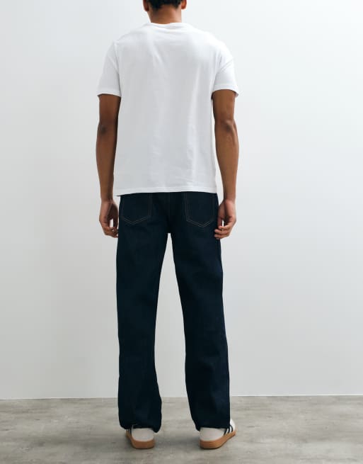 Abercrombie & Fitch baggy fit jeans i mørkeblå vask, 2 af 10