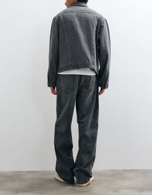 Abercrombie & Fitch baggy fit jeans i mørkegrå vask, 3 af 10