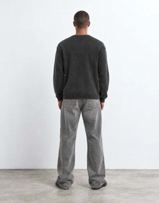 Abercrombie & Fitch baggy fit jeans i mørkegrå vask, 8 af 10