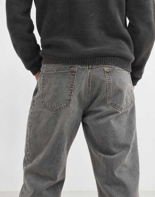 Abercrombie & Fitch baggy fit jeans i mørkegrå vask, 9 af 10