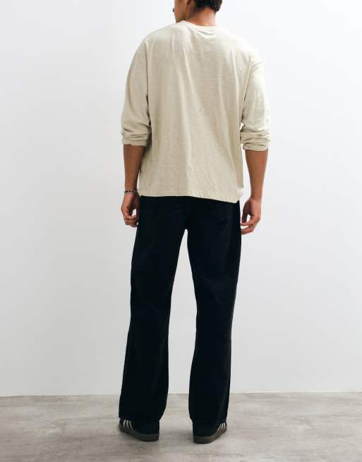 Abercrombie & Fitch baggy fit jeans in black, 3 of 5