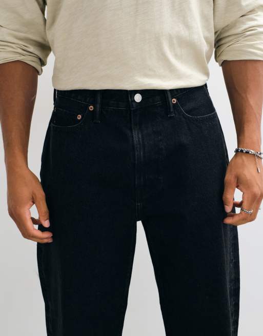Abercrombie & Fitch baggy fit jeans in black, 4 of 5