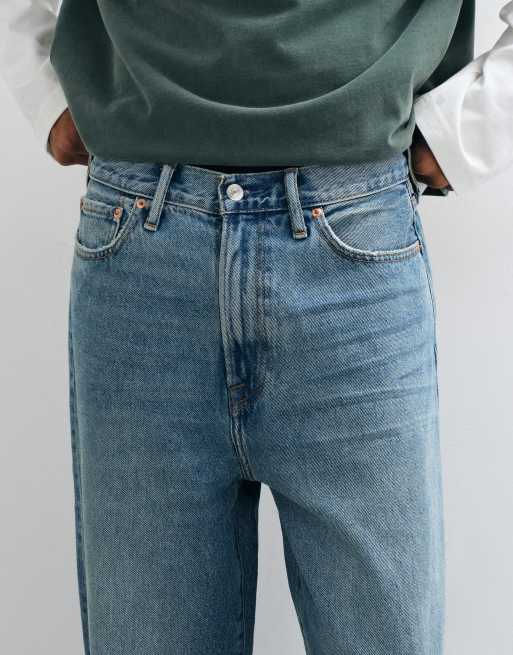 Abercrombie & Fitch Baggy-Fit-Jeans in blauer Waschung, 4 von 10