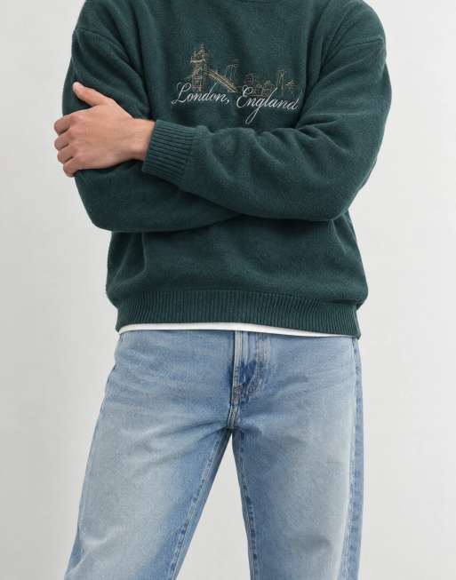 Abercrombie & Fitch Baggy-Fit-Jeans in blauer Waschung, 7 von 10