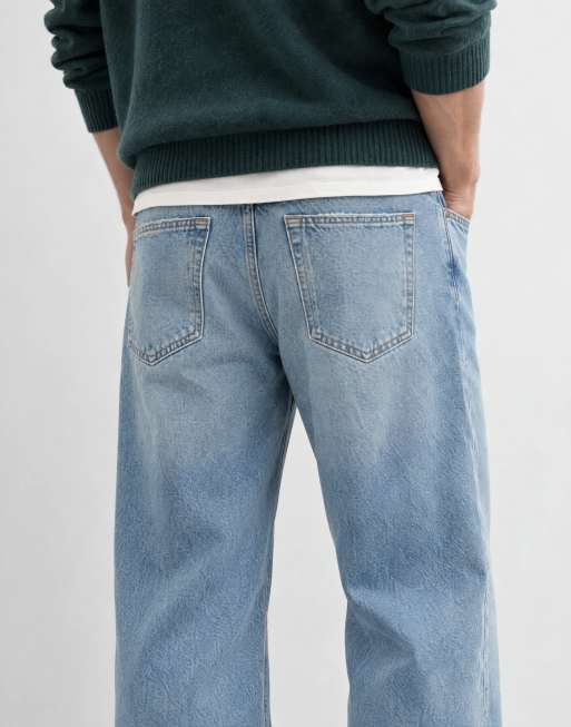 Abercrombie & Fitch Baggy-Fit-Jeans in blauer Waschung, 9 von 10