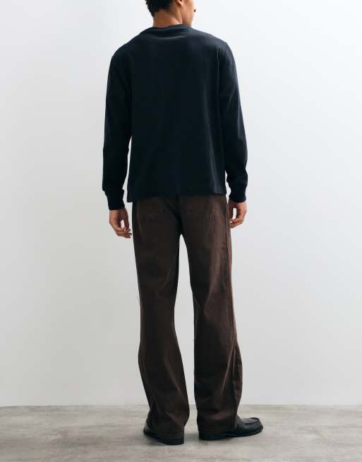 Abercrombie & Fitch baggy fit jeans in brown, 3 of 5